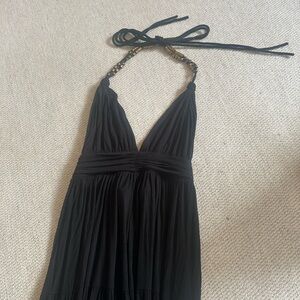Black Maxi Grecian Cotton Dress